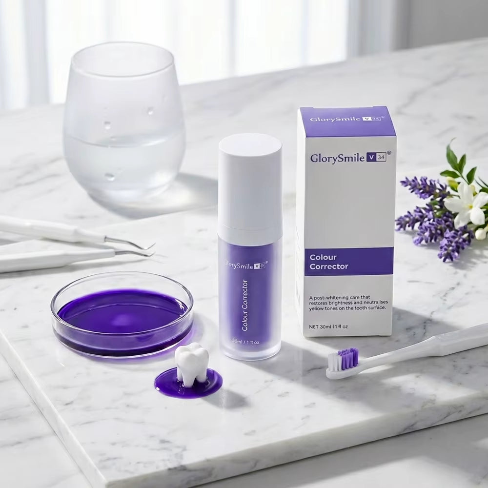 Wholesale Glorysmile Teeth Whitening Serum Instant Brighten Purple Toothpaste 30Ml Customized