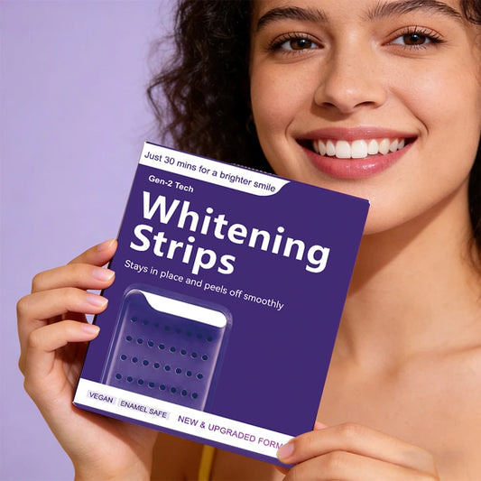 Professional High Viscosity Non Sensitive Teeth Whitening Safe for Enamel Purple V34 Teeth Whitening Strips