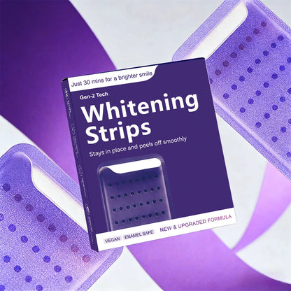 Professional High Viscosity Non Sensitive Teeth Whitening Safe for Enamel Purple V34 Teeth Whitening Strips